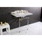 Kingston Brass 36 Carrara Marble Console Sink with Acrylic Legs, Marble WhiteBrushed Brass LMS36MASQ7 - alternate 3
